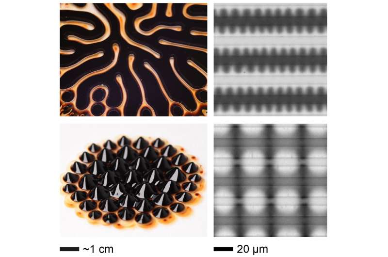 Tuning a magnetic fluid with an electric field creates controllable dissipative patterns