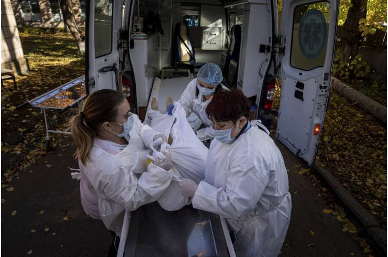 Ukraine sees new record high in virus deaths, infections
