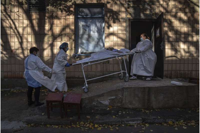 Ukraine sees new record high in virus deaths, infections