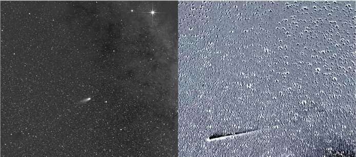 نمایی از دنباله دار لئونارد از دو سفینه فضایی تماشاگر خورشید