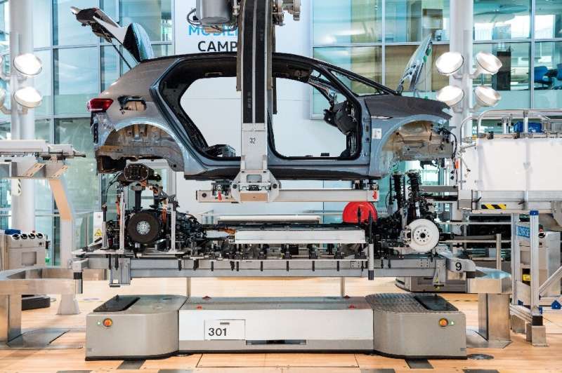 Volkswagen ID 3 electric car on the production line