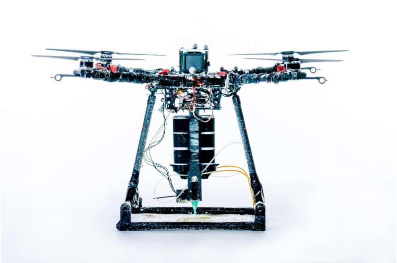 3D printing drones work like bees to build and repair structures while flying