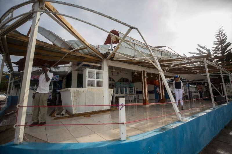 A damaged restaurant located after the passage of Hurricane Fiona in Samana, Dominican Republic