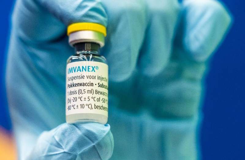 A dose of Imvanex vaccine used to protect against monkeypox is pictured; according to the WHO, more than 18,000 cases of the vir