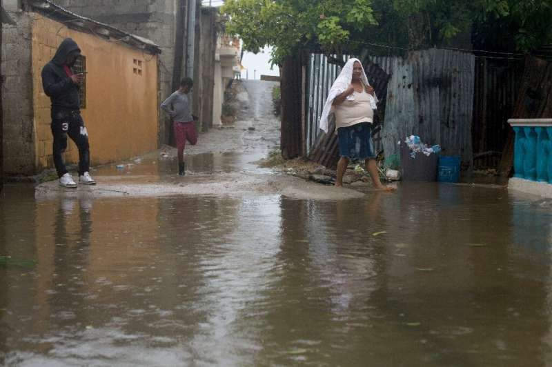 A flooded street in Nagua, Dominican Republic, on September 19, 2022