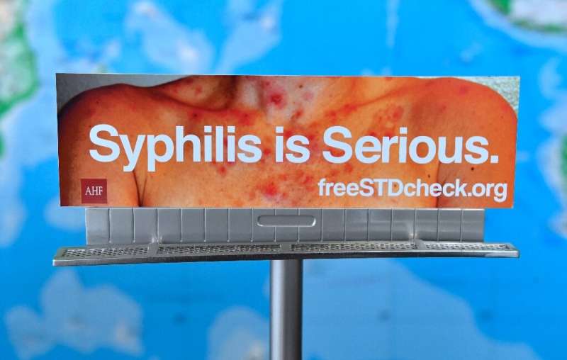 A model of a billboard from the AIDS Healthcare Foundation (AHF) which ran in Los Angeles