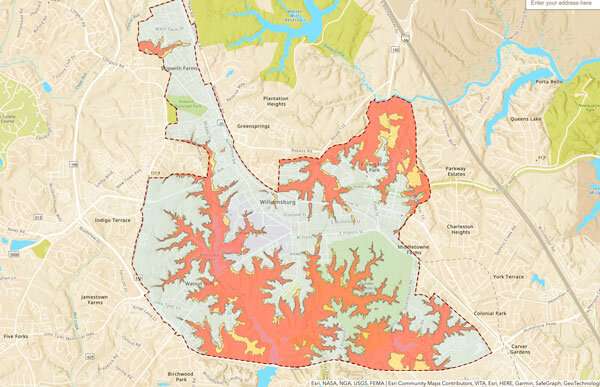 A new, fine-grained map shows radon-gas risk zones in Williamsburg