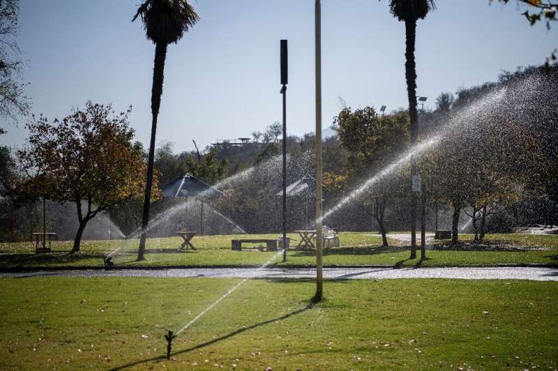 A park in Santiago irrigated with recycled, non-potable water