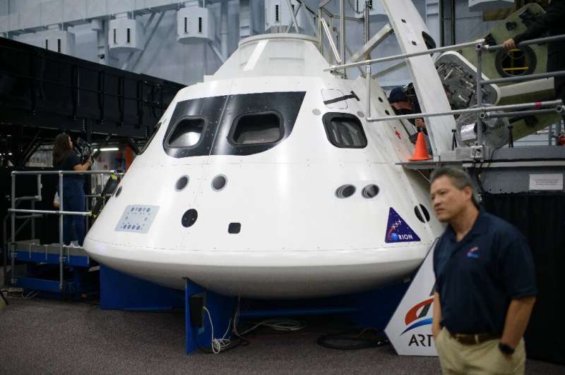 A replica of NASA's Orion capsule, which will return Americans to the Moon