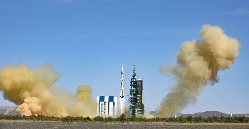 A rocket carrying three astronauts on a mission to China's new space station was launched Sunday