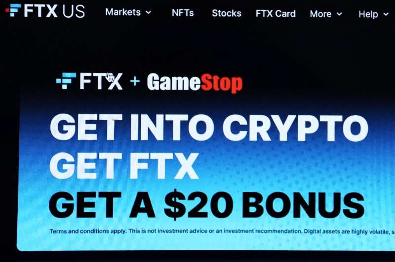 A screen grab from the FTX website last week. The exchange platform's failure has hit the sector