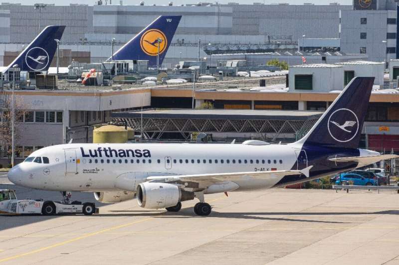 An Airbus A319 plane of the German Company Lufthansa stands at Frankfurt Airport; Lufthansa was named in a new Harvard report ab