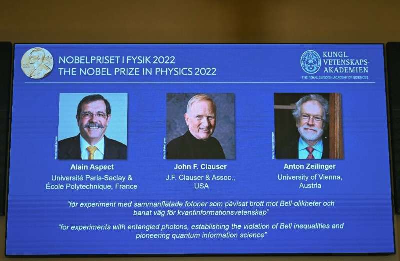Aspect won the physics Nobel along with Austrian physicist Anton Zeilinger and John Clauser from the United States