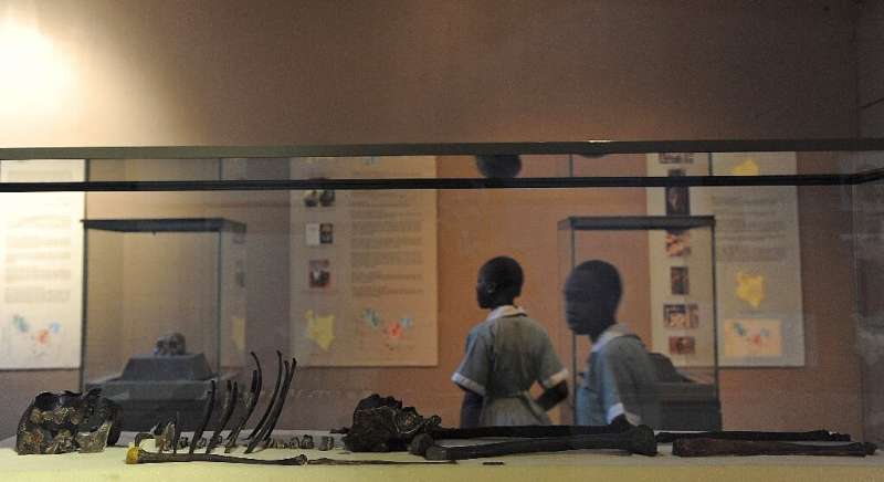 در موزه ملی کنیا در نایروبی، دانش‌آموزان امروز اسکلت تقریباً کامل «پسر تورکانا» را مشاهده می‌کنند.