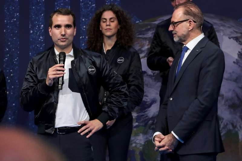 Belgium's Raphael Liegeois, left, is one of five new astronauts who will start training in the spring