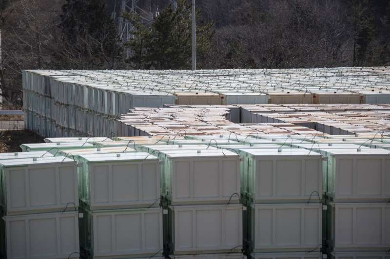 Boxes containing irradiated waste at the Fukushima plant