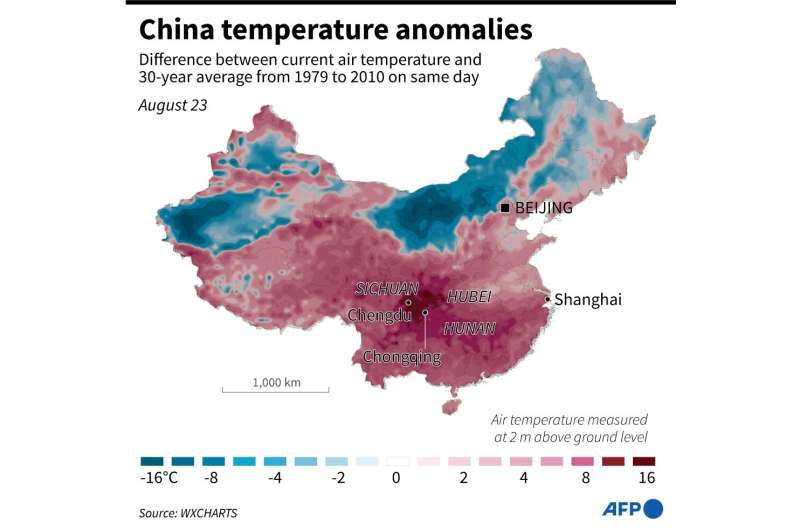 China temperature anomalies