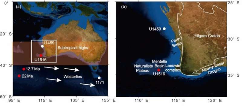 Climate evolution in Southeast Indian Ocean during Miocene