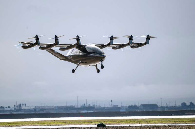 Companies such as Archer Aviation, whose eVTOL aircraft is seen here, are working on electric-powered aircraft that take off and