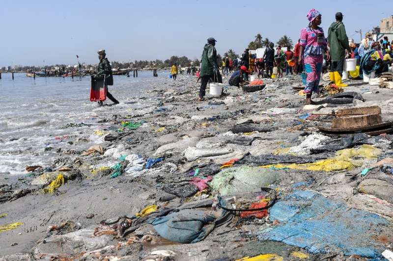 Curse of plastic: The beach at Hann Bay, a densely-populated district of the Senegalese capital Dakar