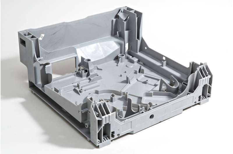 Dishwasher components made from recycled plastic