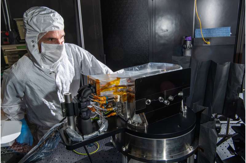 Niederländisches Aerosolinstrument SPEXone, montiert auf dem Klimasatelliten der NASA