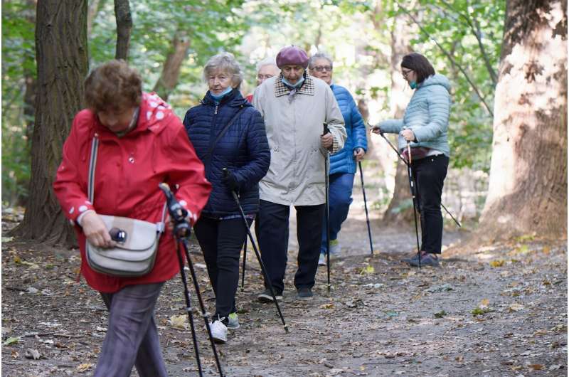 elderly women walking