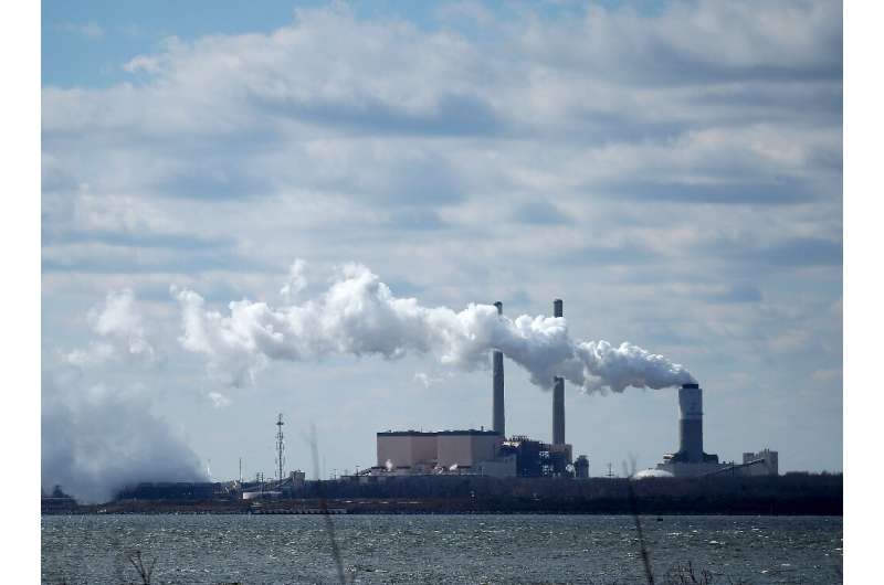 Emissions spew from a the coal-fired Brandon Shores Power Plant in Baltimore, Maryland