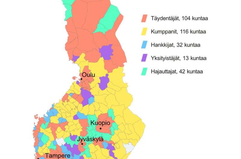 Examining how 309 municipalities in Finland have organized their social welfare and he