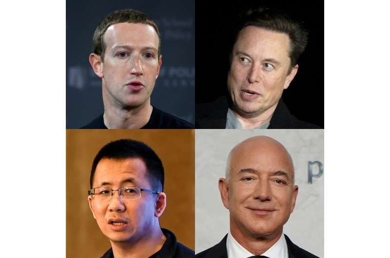 Facebook founder Mark Zuckerberg, Tesla CEO Elon Musk and Amazon founder Jeff Bezos saw their massive fortunes shrink over 2022,