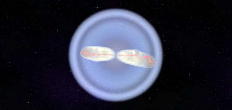 Falling stardust, wobbling rays explain blinking gamma-ray bursts