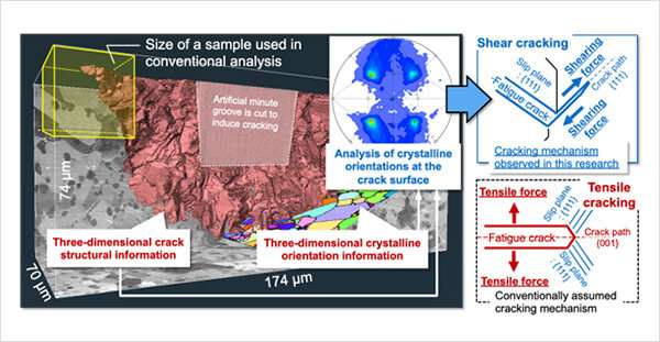 Fatigue cracking mechanism in metals revealed through high-resolution, 3D imaging of large-volume samples