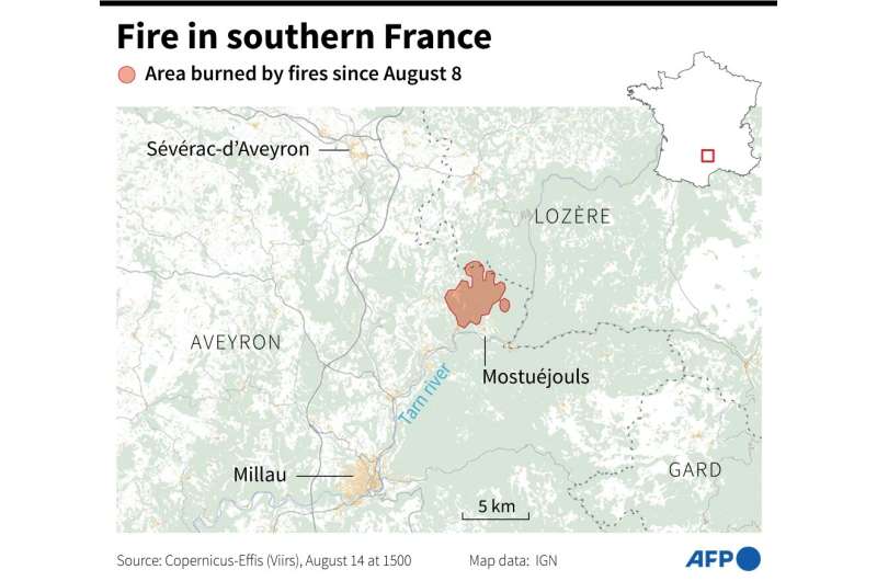 Fires in southern France