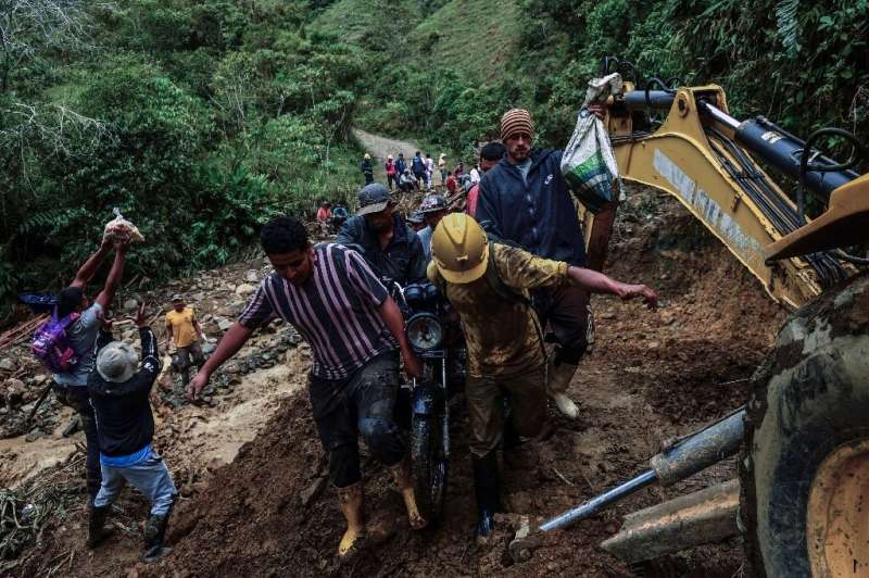 A flood in a cave in western Antioquia, Colombia, killed at least 12 people.