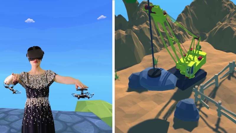Flying joysticks for a better immersion in virtual reality