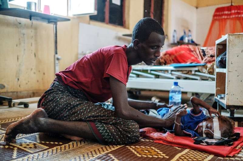 'Forced to choose between their children and their livestock': Herder Abdullahi Gorane tends to his malnourished son in Gode Gen