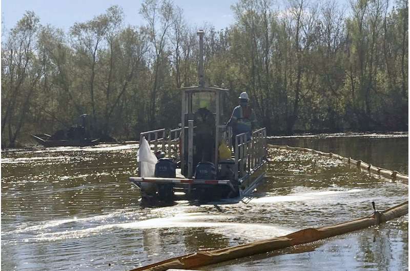 Gator dirty with diesel oil spills scrubs and cleans teeth