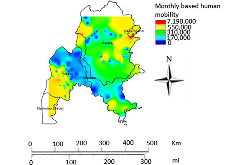 Global health researchers use human movement patterns to determine risk of malaria spreading during certain times of day