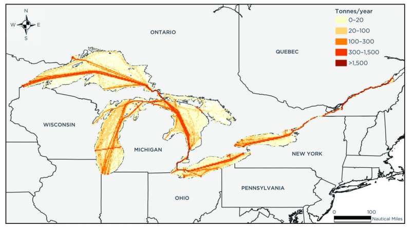 Greenhouse gas emissions from ships in the Great Lakes-St. Lawrence Seaway