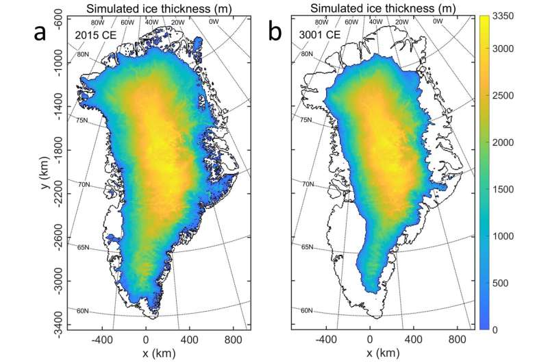 Greenland ice sheet may halve in volume by year 3000
