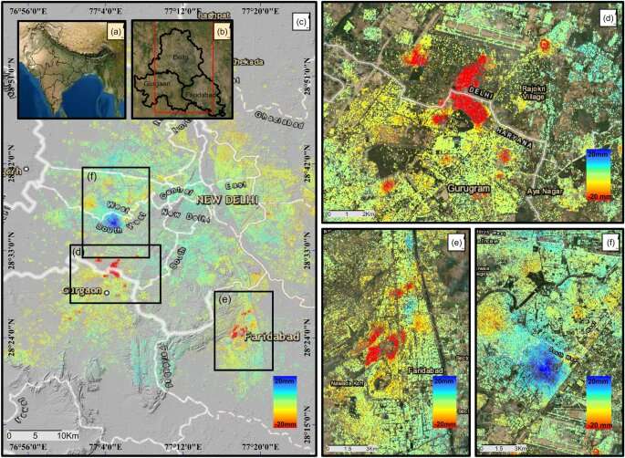 Hidden land subsidence crisis in India's capital unveiled using satellite data