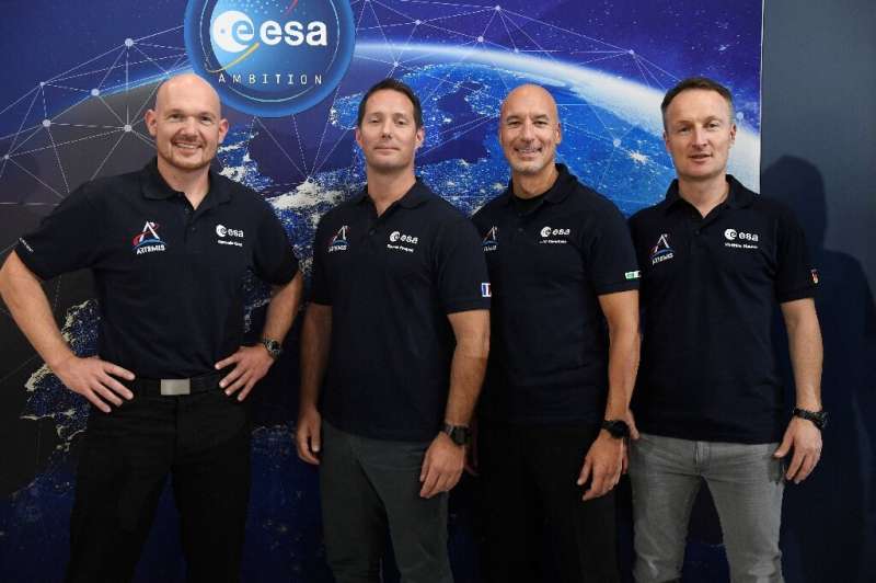 Hopeful moonwalkers (from left): Germany's Alexander Gerst, France's Thomas Pesquet, Italy's Luca Parmitano and Germany's Matthi