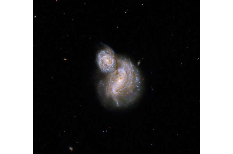 Hubble captures a curious pair of spiral galaxies