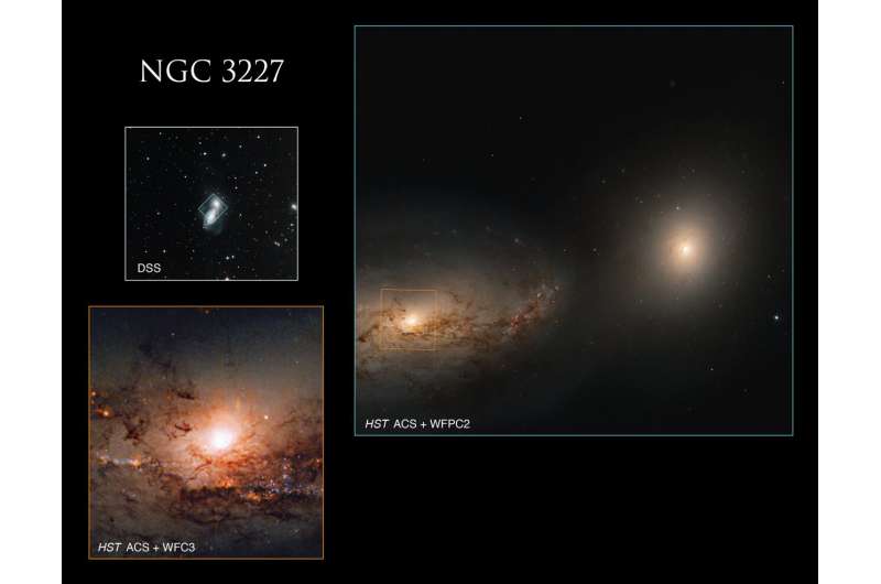 Hubble captura galaxias unidas gravitacionalmente NGC 3227 y NGC 3226