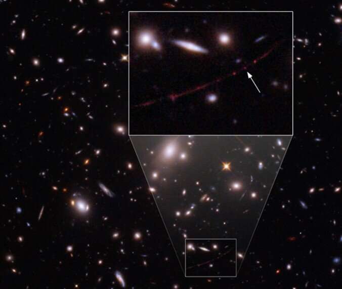 Hubble spots most distant single star ever seen, at a record distance of 28 billion lightyears