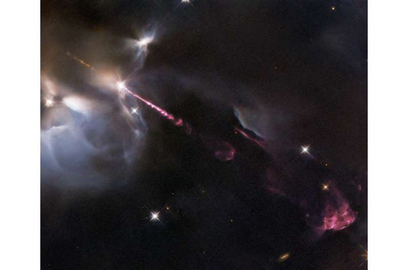 Hubble views an infant star’s outburst