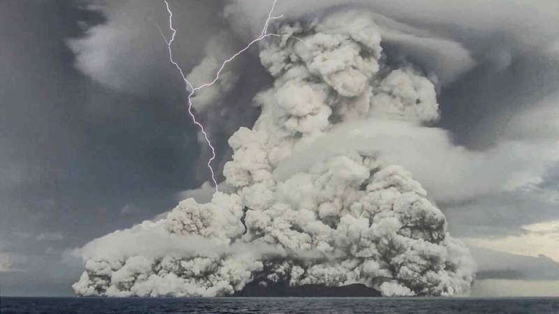 Hunga Ha‘apai volcano blasted sulfate aerosols and a record-breaking amount of water vapor into the stratosphere