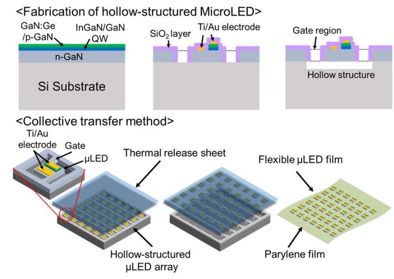 Illuminating the brain with an ultra-thin, flexible, multipoint microLED array film