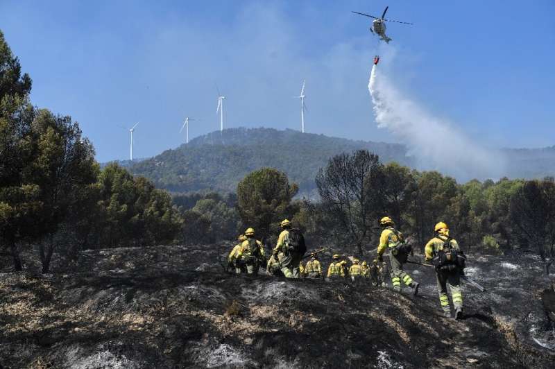 In the Aragon region, firefighters stopped the wildfire from entering the Moncayo nature reserve, 80 kms west of Zaragoza