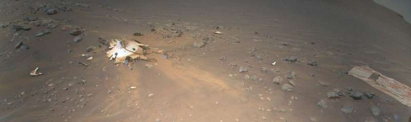Ingenuity Mars Helicopter spots gear that helped Perseverance rover land